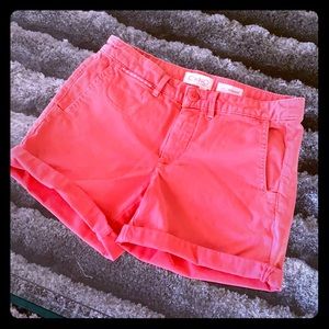 Chino x Anthropologie relaxed fit flat front bright pink shorts